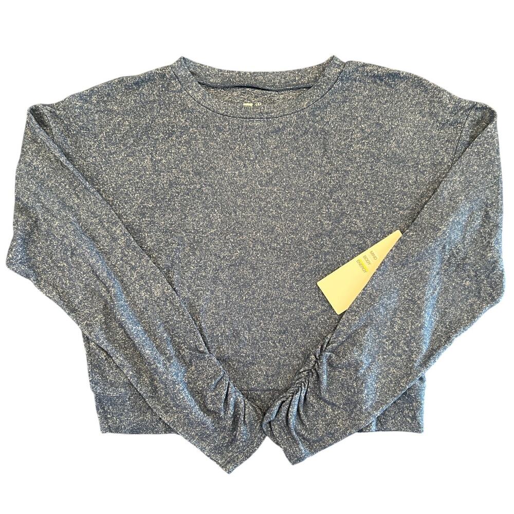 NWT Z by Zella Heathered Blue Lounge Top Long Sleeve Soft Crew Girls 8/10